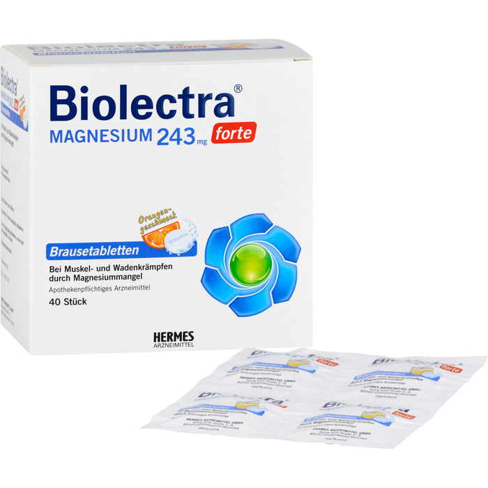 Biolectra Magnesium 243 mg forte Orange Brausetabletten, 40 St. Tabletten