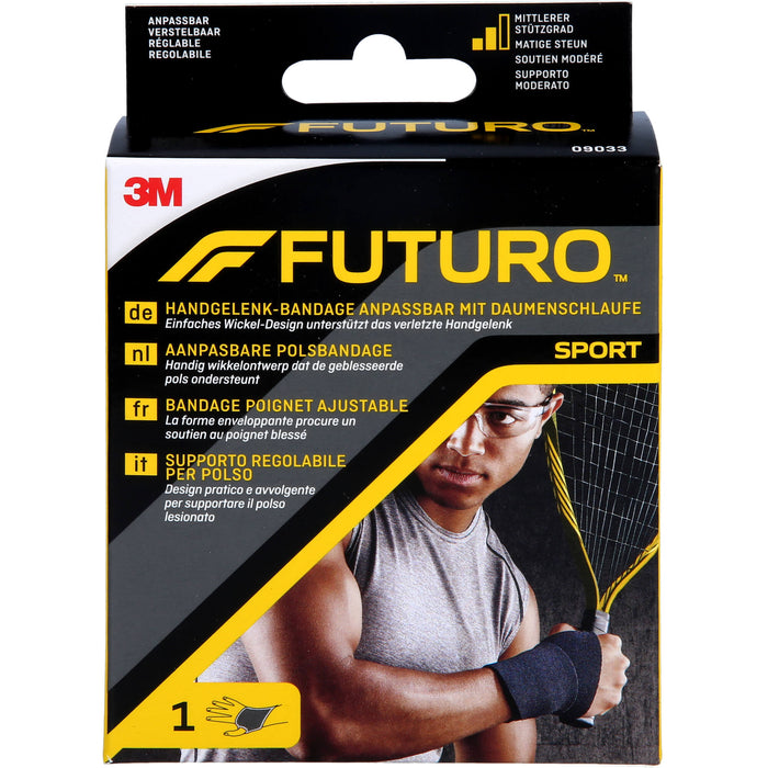 3M FUTURO SPORT Handgelenk-Bandage zur Entlastung schwacher oder schmerzender Handgelenke, 1 St. Bandage