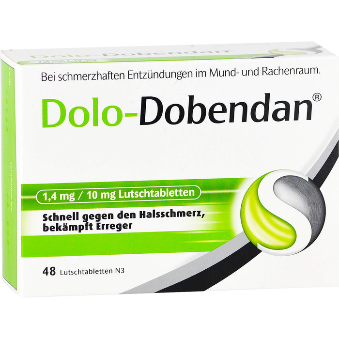 DOLO-DOBENDAN Lutschtabletten bei starken Halsschmerzen mit betäubender Wirkung, 48 pcs. Tablets