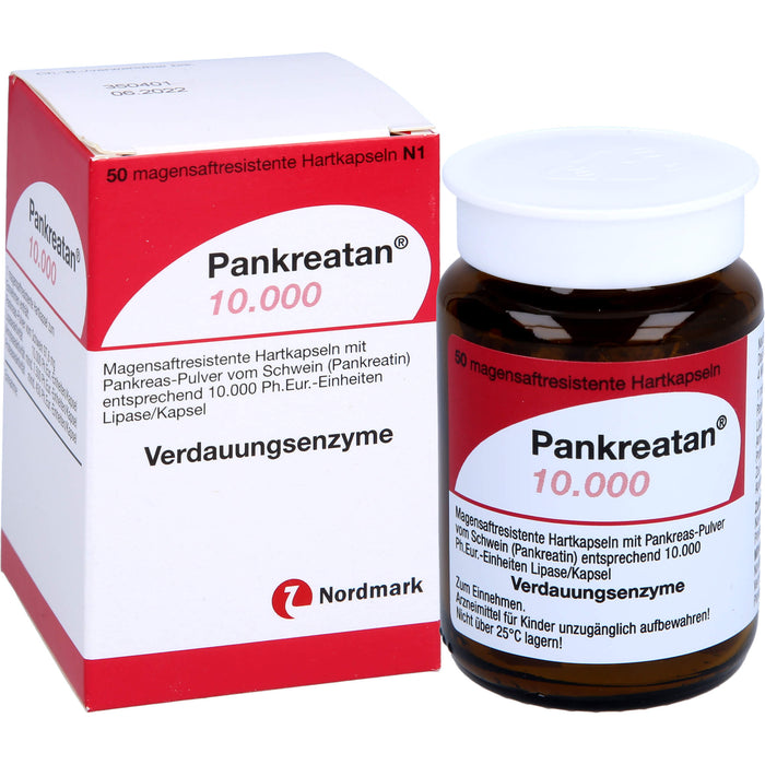 Pankreatan 10.000, Magensaftresistente Hartkapseln, 50 pcs. Capsules