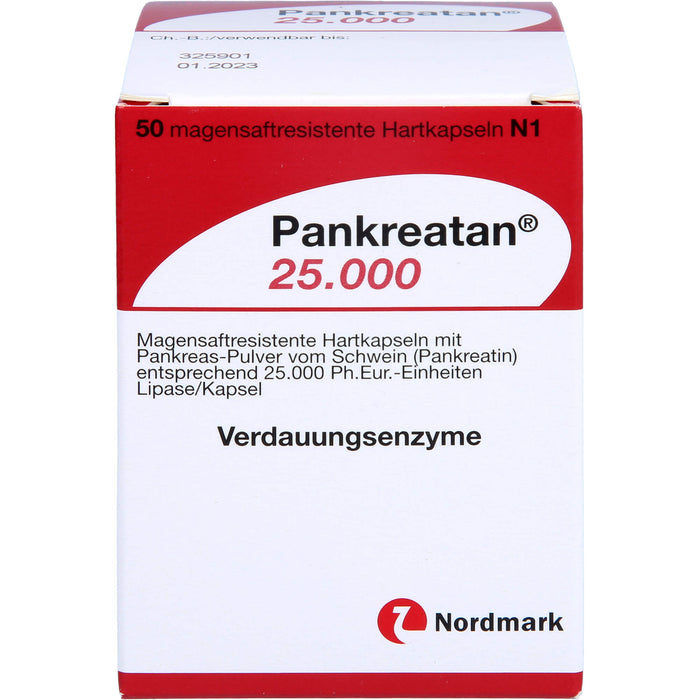 Nordmark Pankreatan 25.000 Hartkapseln Verdauungsenzyme, 50 pc Capsules