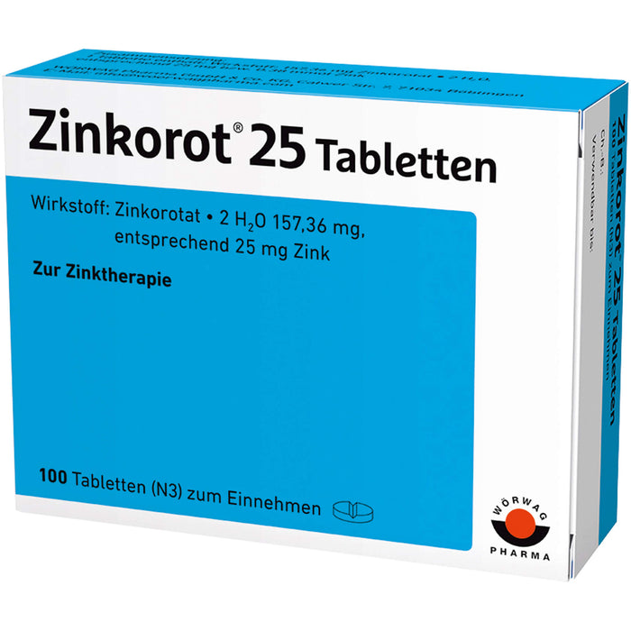 Zinkorot 25 Tabletten, 100 St. Tabletten