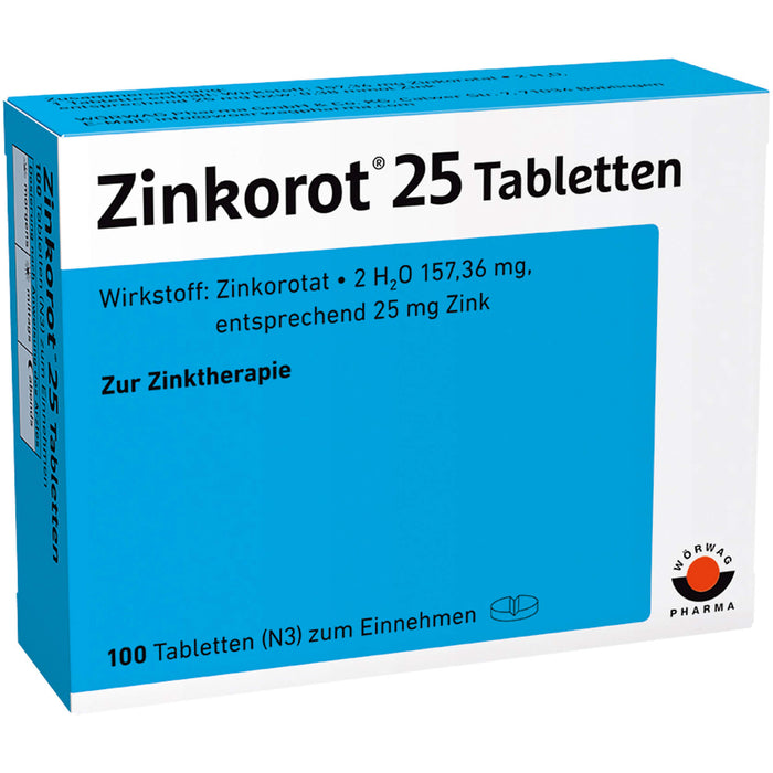 Zinkorot 25 Tabletten, 100 pc Tablettes