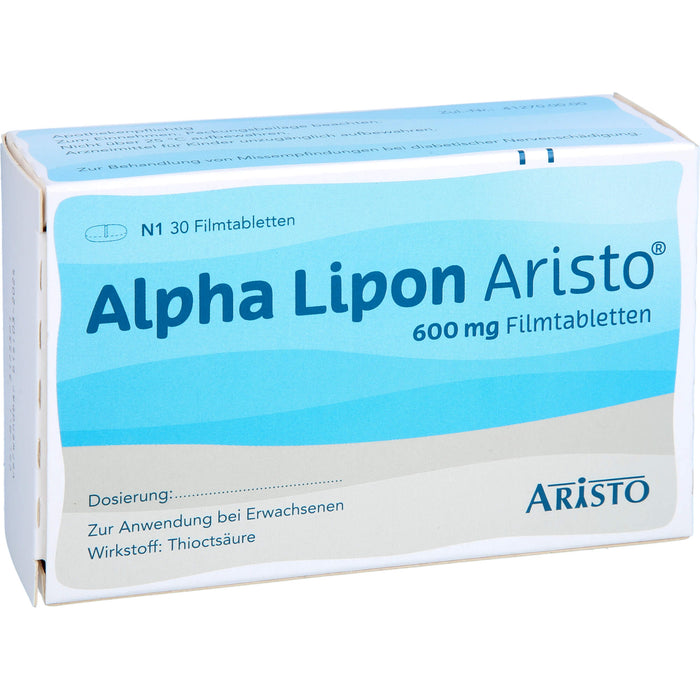 Aristo Alpha Lipon 600 mg Filmtabletten bei Missempfindungen bei Polyneuropathie, 30 pc Tablettes