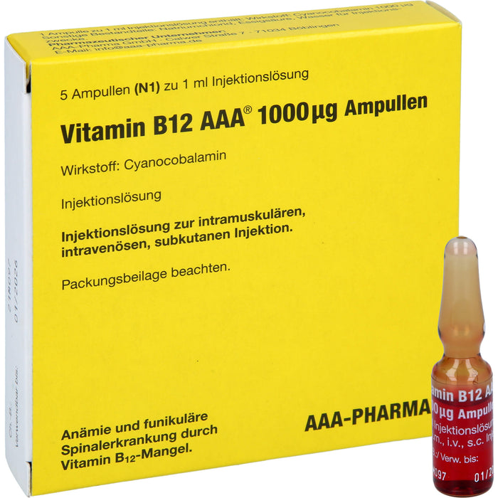 Vitamin B12 AAA 1000 µg Ampullen, 5 ml Lösung