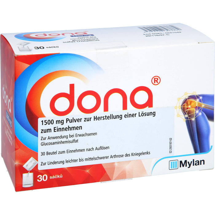 DONA 1500 mg Eurim Pulver zur Linderung leichter bis mittelschwerer Arthrose des Kniegelenks, 30 pcs. Sachets