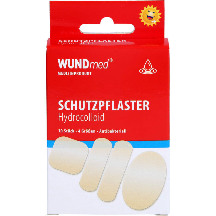 WUNDmed Wundpflaster Hydrocolloid 4 Größen zur beschleunigten Heilung von wundgescheuerten Hautpartien, 10 pc Pansement