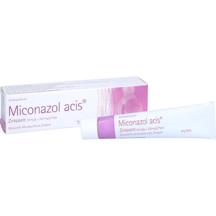 Miconazol acis Zinkpaste, 20 mg/g + 200 mg/g Paste, 50 g Creme