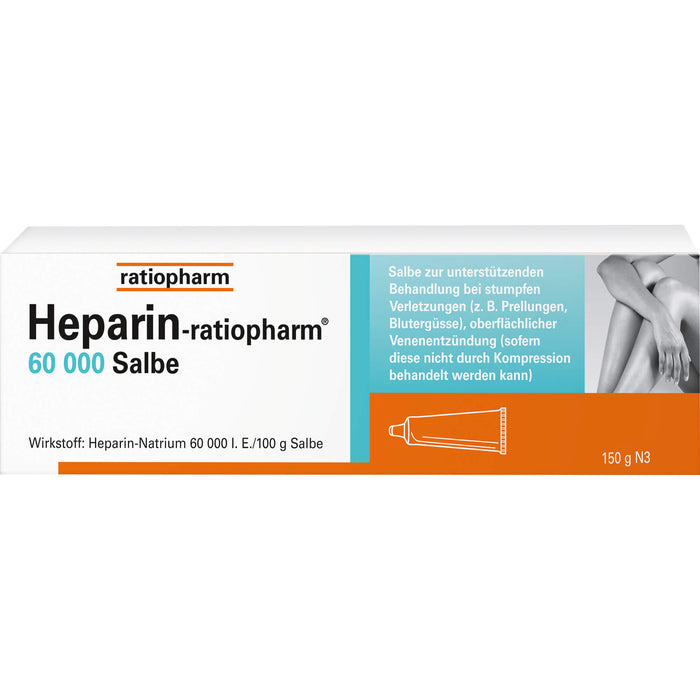 Heparin-ratiopharm 60000 Salbe bei stumpfen Verletzungen, 150 g Salbe