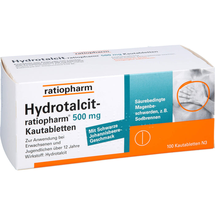 Hydrotalcit-ratiopharm 500 mg Kautabletten, 100 St. Tabletten