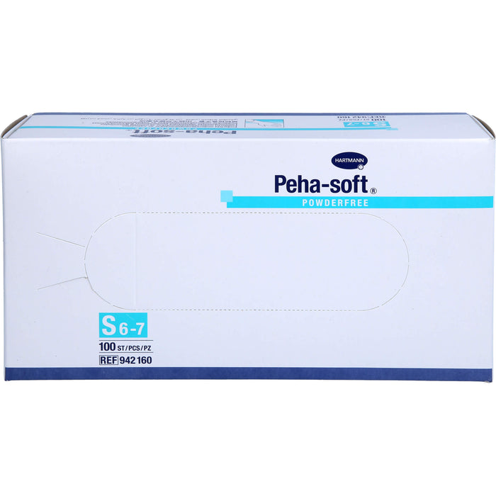 Peha-soft powderfree aus Latex Untersuchungshandschuhe Gr. S 6 - 7, 100 St. Handschuhe