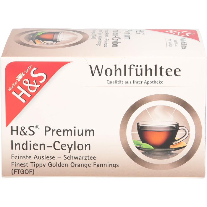 H&S Premium Indien-Ceylon Wohlfühltee ergovit, 20 pc Sac filtrant