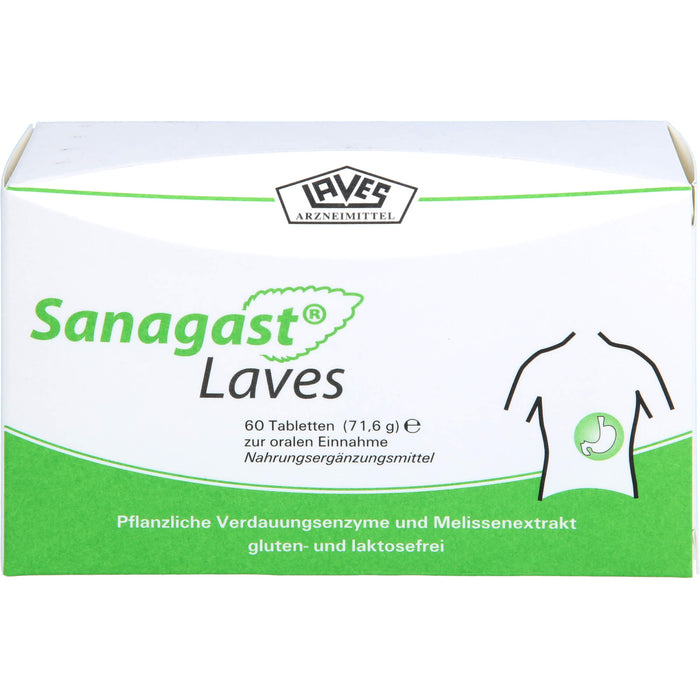 Sanagast Laves Tabletten zur Unterstützung einer gesunden Eiweißverdauung, 60 pc Tablettes