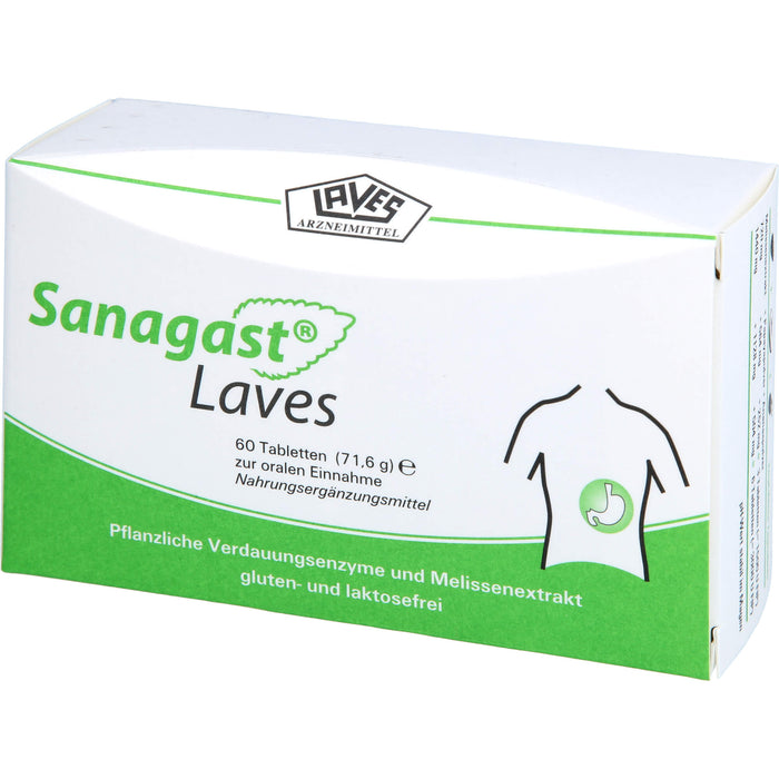 Sanagast Laves Tabletten zur Unterstützung einer gesunden Eiweißverdauung, 60 pcs. Tablets