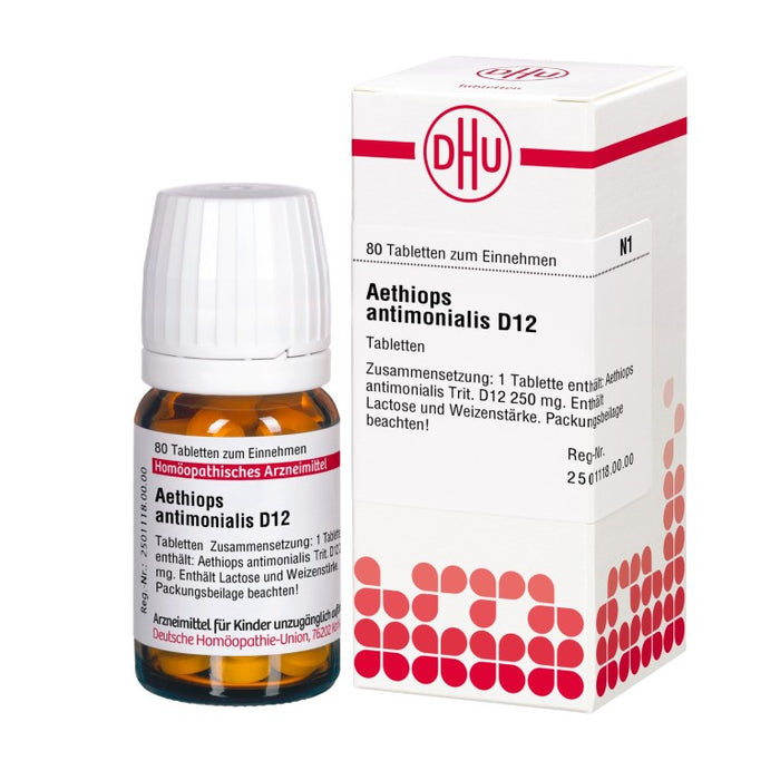 Aethiops antimonialis D12 DHU Tabletten, 80 St. Tabletten