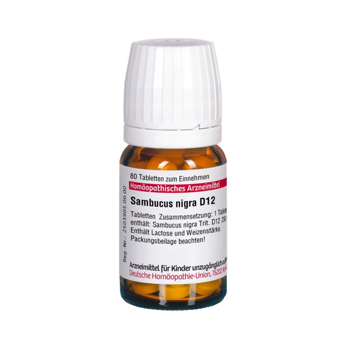 Sambucus nigra D12 DHU Tabletten, 80 St. Tabletten