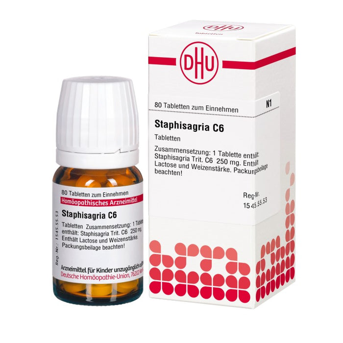 DHU Staphisagria C6 Tabletten, 80 pc Tablettes