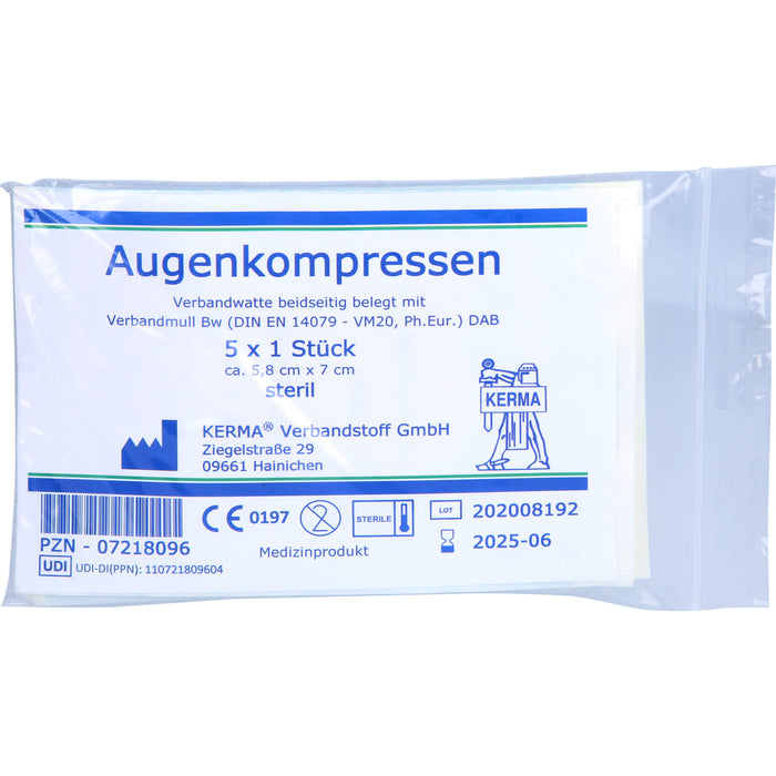 AUGENKOMPRESSEN 5,8X7CM STERIL, 5X1 St KOM