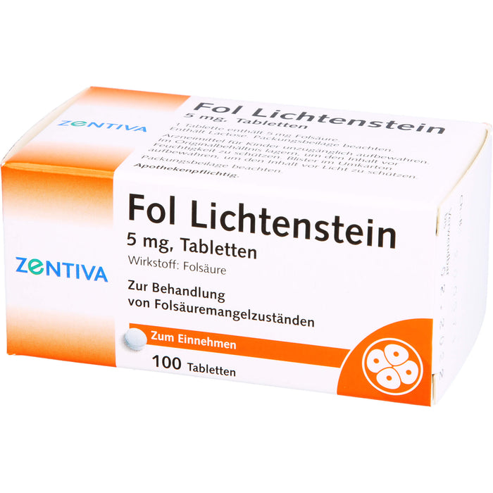 Fol Lichtenstein 5 mg Tabletten bei Folsäuremangelzuständen, 100 pcs. Tablets