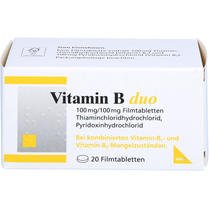 mibe Vitamin B duo Filmtabletten, 20 pcs. Tablets