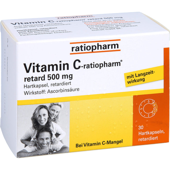 Vitamin C-ratiopharm retard 500 mg Hartkapseln, 30 St. Kapseln