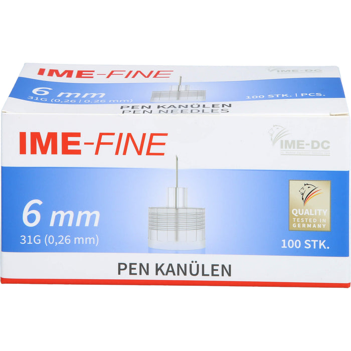 IME-FINE Universal 31G/6mm Pen Kanülen, 100 St KAN