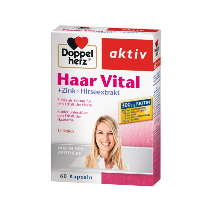 Doppelherz Haar Vital + Zink + Hirseextrakt Kapseln, 60 pcs. Capsules