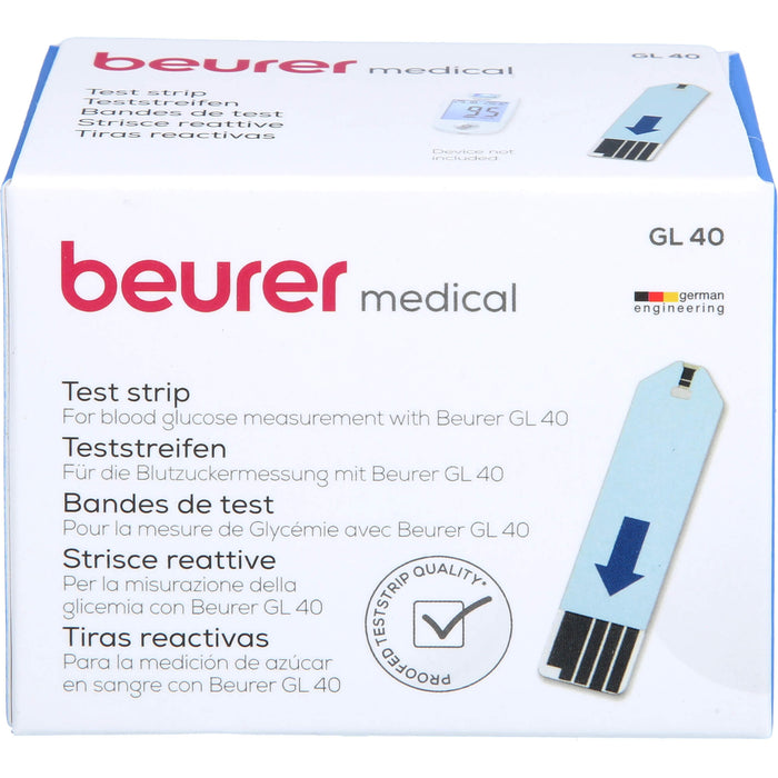 beurer Blutzucker-Teststreifen GL40, 50 pc Bandelettes réactives