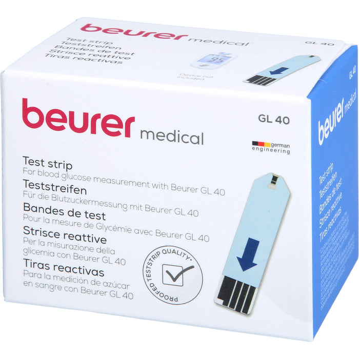 beurer Blutzucker-Teststreifen GL40, 50 pc Bandelettes réactives