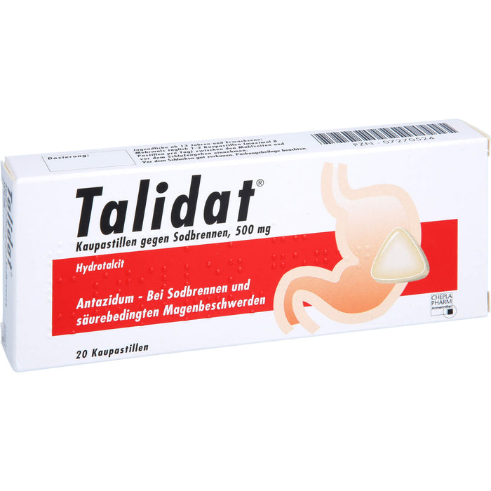 Talidat Kaupastillen gegen Sodbrennen, 500 mg, 20 St PAS