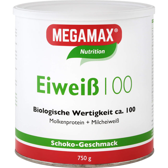 MEGAMAX Nutrition Eiweiß 100 Pulver Schoko-Geschmack, 750 g Powder