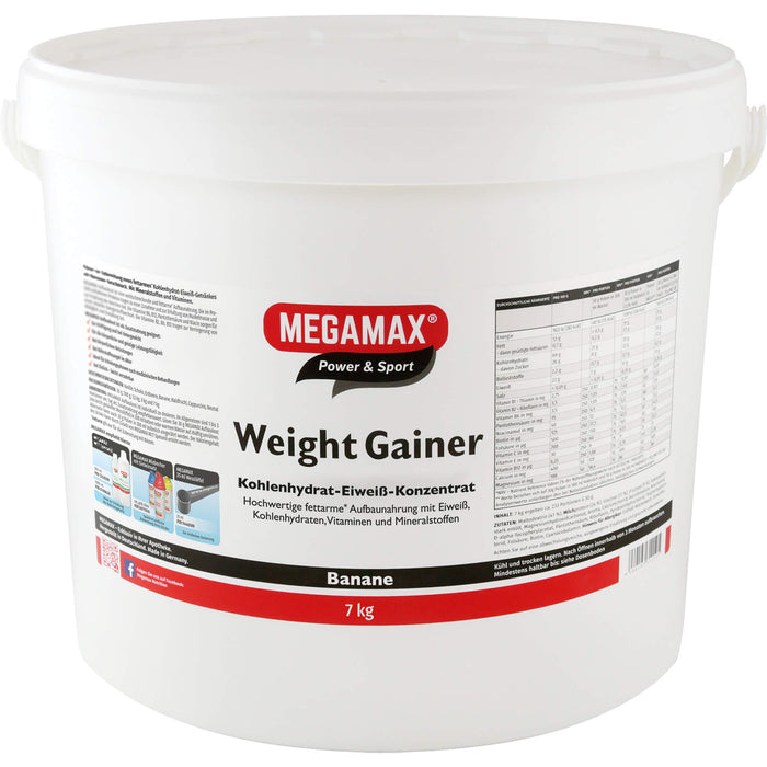 MEGAMAX Power & Sport Weight Gainer Pulver Bananen-Geschmack, 7 g Powder