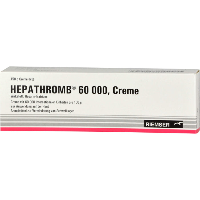 RIEMSER Hepathromb 60 000 Creme zur Verminderung von Schwellungen, 150 g Crème