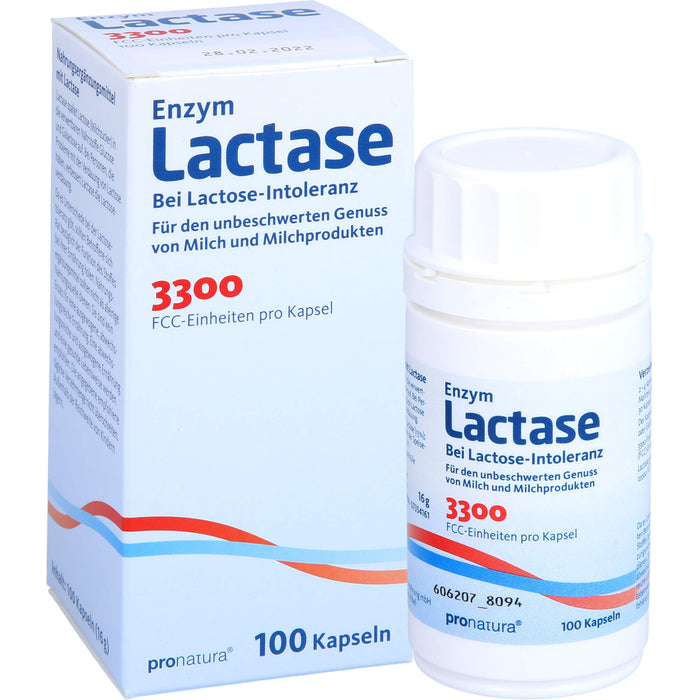 Pro Natura Lactase 3300 FCC 200 mg Kapseln, 100 pcs. Capsules