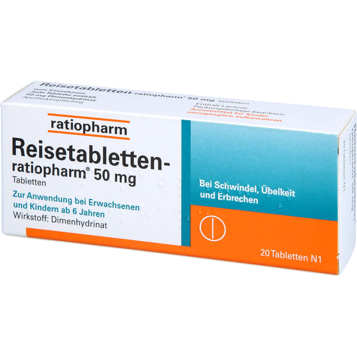 Reisetabletten-ratiopharm, 20 pcs. Tablets