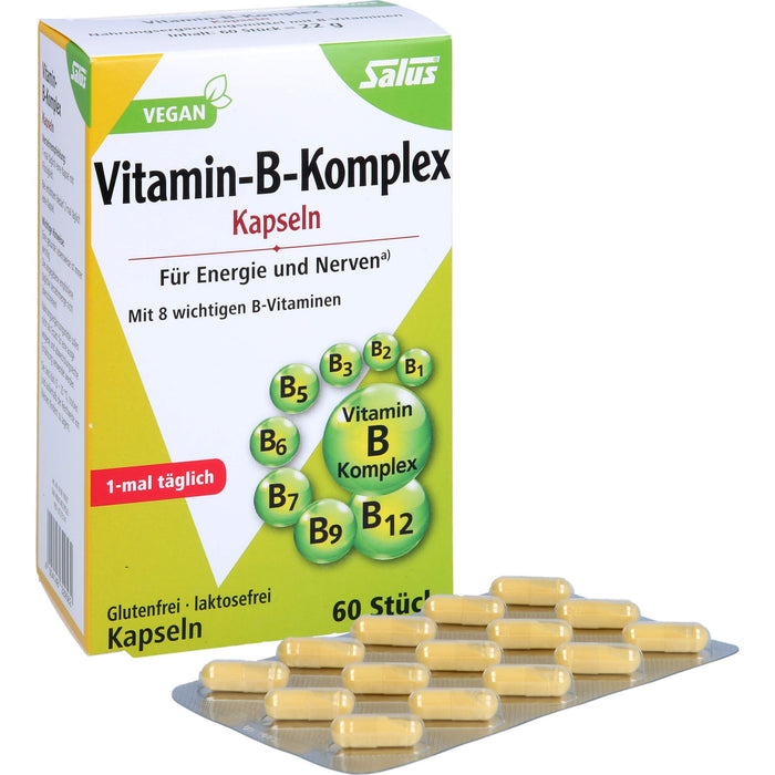 Salus Vitamin-B-Komplex Kapseln für Energie und Nerven, 60 pcs. Capsules