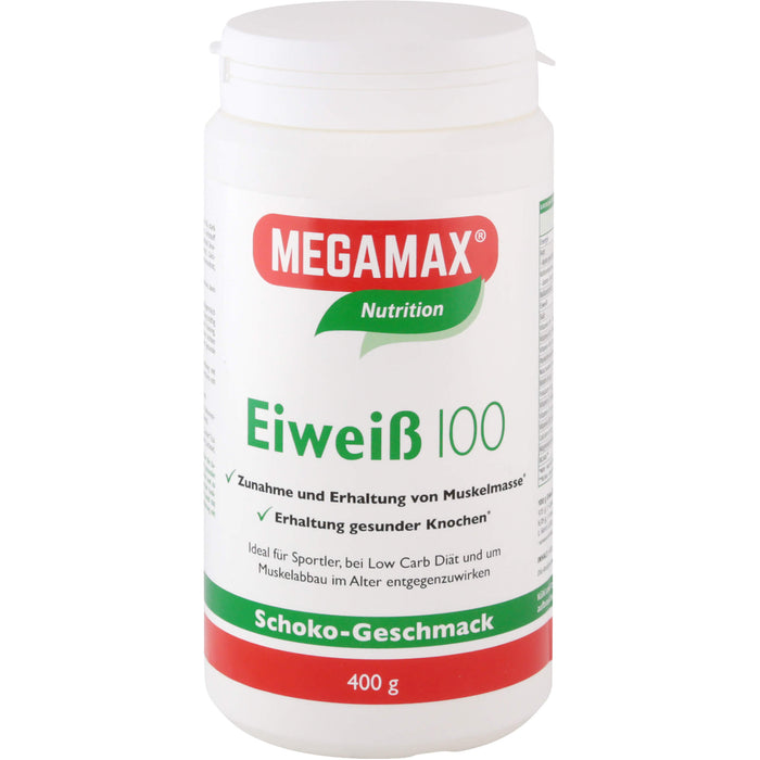 MEGAMAX Nutrition Eiweiß 100 Pulver Schoko-Geschmack, 400 g Poudre