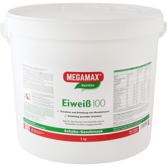 MEGAMAX Nutrition Eiweiß 100 Pulver Schoko-Geschmack, 5000 g Powder