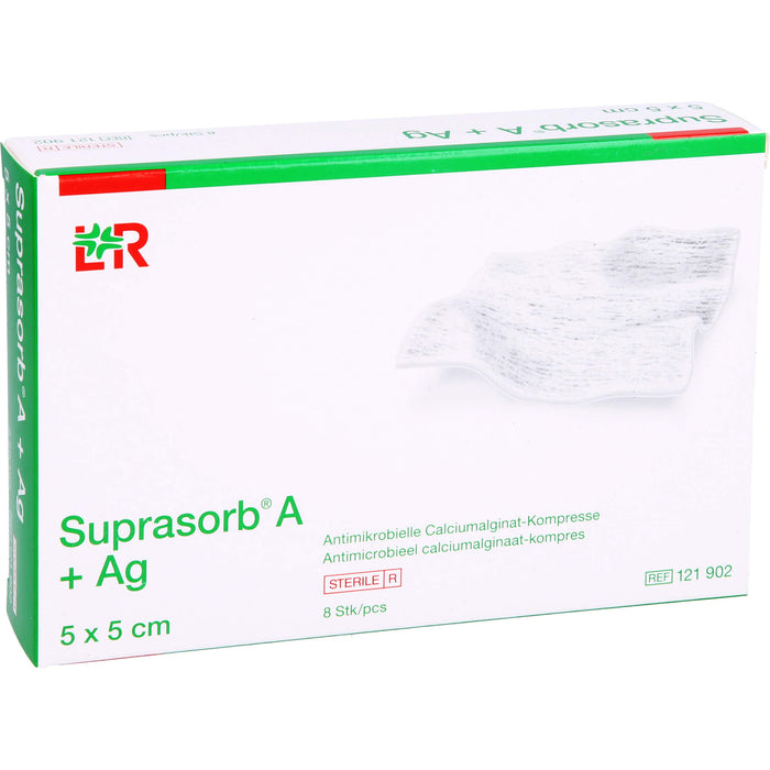 Suprasorb A + Ag Calciumalginat-Kompresse, 8 St KOM