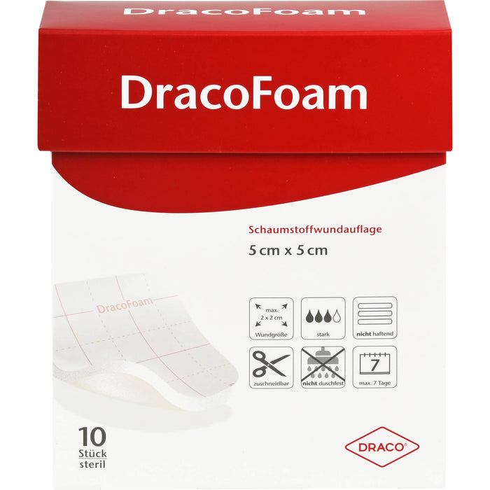 DracoFoam Schaumstoffwundauflage 5 x 5 cm, 10 pc pansement