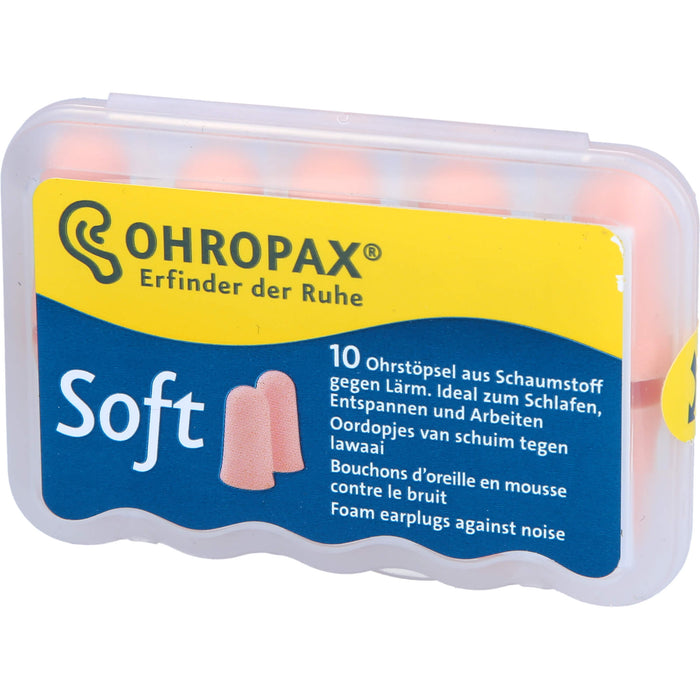 OHROPAX Soft weiche Ohrstöpsel aus Schaumstoff, 10 St. Ohrstöpsel