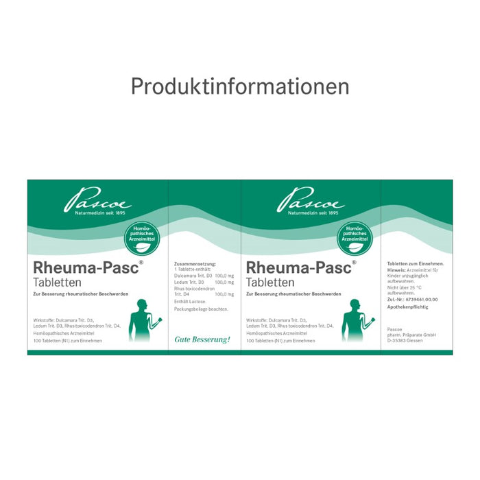 Rheuma-Pasc Tabletten bei rheumatischen Beschwerden, 100 St. Tabletten