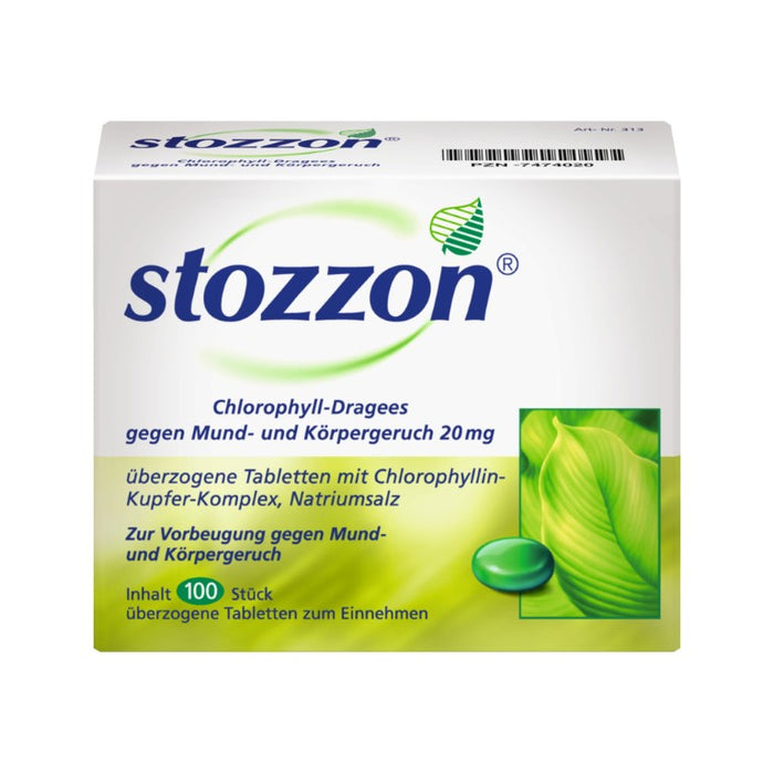 stozzon Chlorophyll-Dragees gegen Mund- und Körpergeruch, 100 St. Tabletten