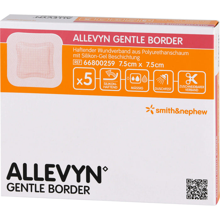 ALLEVYN Gentle Border 7,5x7,5cm Verband, 5 St VER