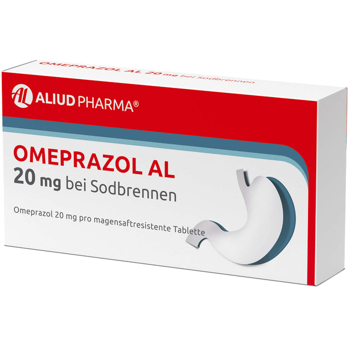 Omeprazol AL 20 mg Tabletten bei Sodbrennen, 14 pc Tablettes