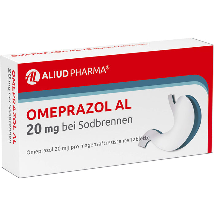 Omeprazol AL 20 mg Tabletten bei Sodbrennen, 14 pc Tablettes