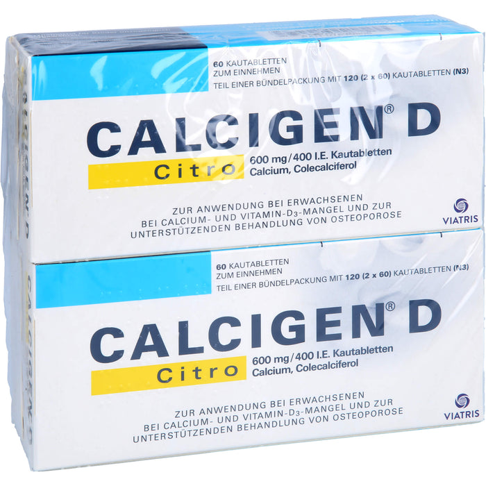 CALCIGEN D Citro 600 mg/400 I.E. Kautabletten, 120 St KTA