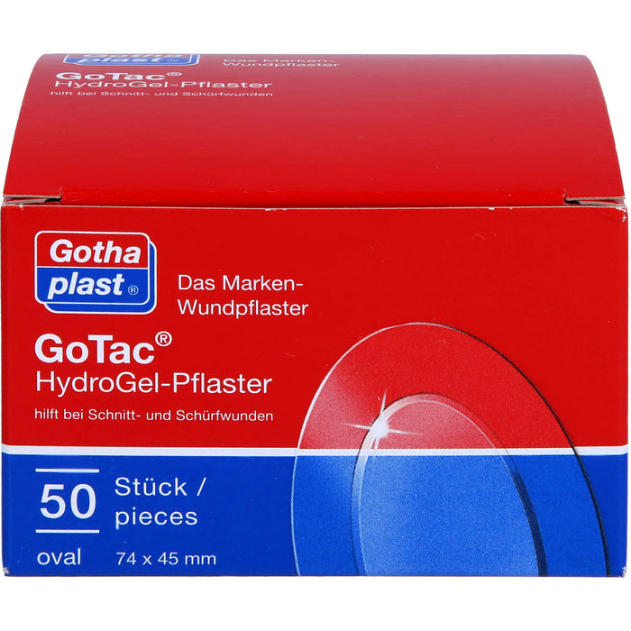 GoTac Hydro Gel-Pflaster 74x45 mm oval, 50 pc Pansement