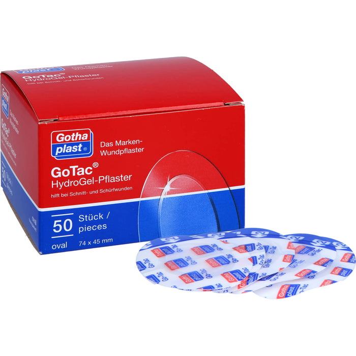 GoTac Hydro Gel-Pflaster 74x45 mm oval, 50 pc Pansement