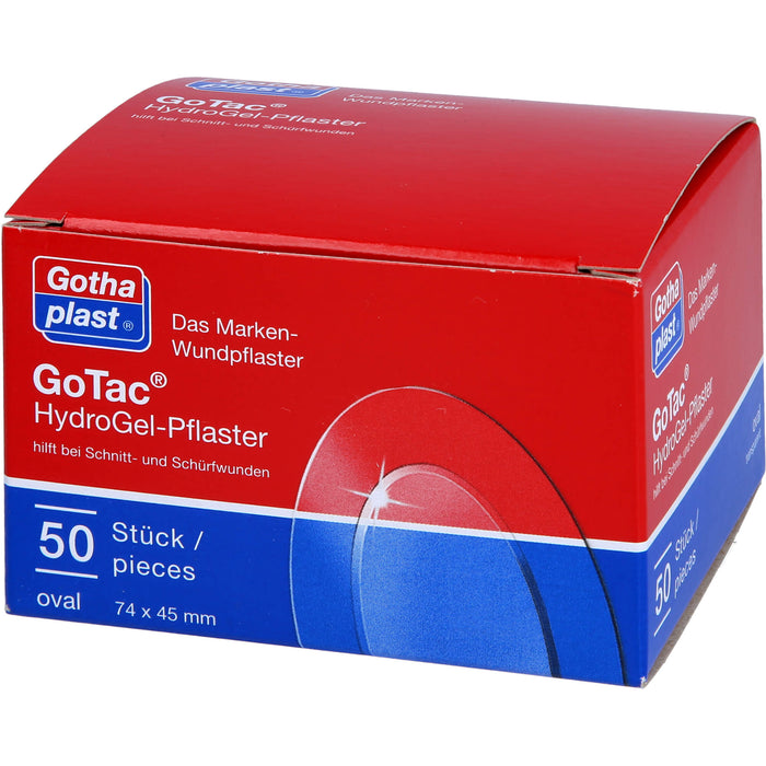 GoTac Hydro Gel-Pflaster 74x45 mm oval, 50 pc Pansement